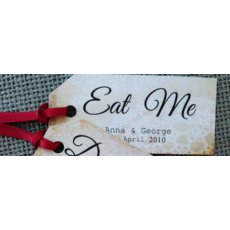 'Eat Me' shabby chic tags x3